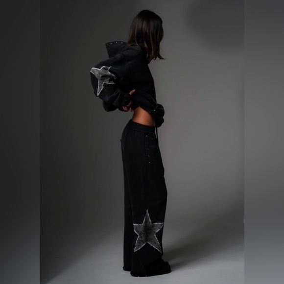 Pants - VAGUE Star Studded Baggy Wide Leg Sweatpants unisex